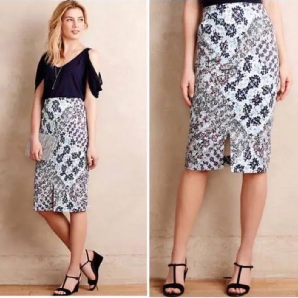 Anthropologie Sam & Lavi La Vi Garden Patch pencil skirt size XXS